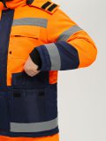 Костюм зимний сигнальный Яркон-2 СОП (тк.Смесовая,210) п/к, оранжевый/т.синий