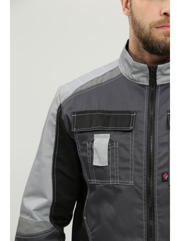 Костюм Вектрон-2 (тк.Смесовая,240) п/к, т.серый/св.серый/черный
