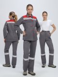 Костюм женский Веснис-1 СОП (тк.Смесовая,210) брюки, т.серый/красный