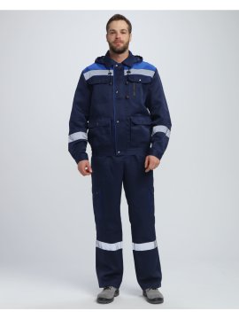Костюм Нейч-2 СОП с капюшоном (тк.Смесовая,210) п/к, т.синий/васильковый