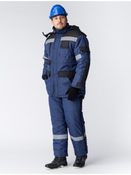 Костюм зимний Беркорт-2 (тк.Таслан,135) п/к, т.синий/черный