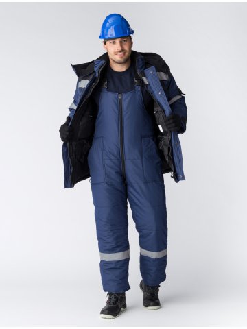 Костюм зимний Беркорт-2 (тк.Таслан,135) п/к, т.синий/черный