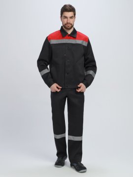 Костюм Лигор-2 СОП (тк.Смесовая,210) п/к, черный/красный