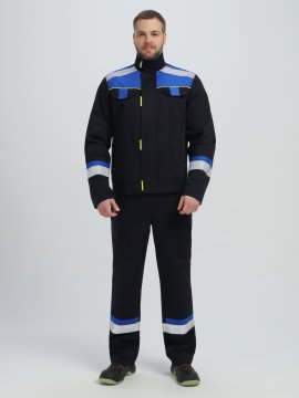 Костюм Бостон (тк.Саржа,320) п/к, т.синий/васильковый