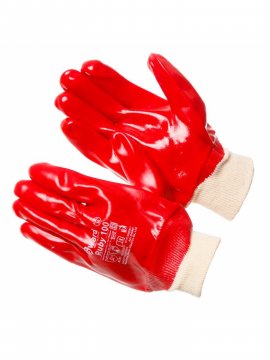 Перчатки Gward МБС ПВХ красные, Ruby100, PVC002