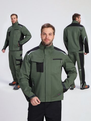 Куртка ProfLineLeader (тк.Хлопок/Спандекс,260), хаки/черный