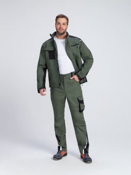 Куртка ProfLineLeader (тк.Хлопок/Спандекс,260), хаки/черный