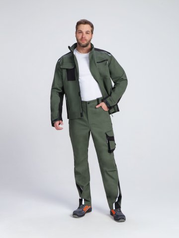Куртка ProfLineLeader (тк.Хлопок/Спандекс,260), хаки/черный