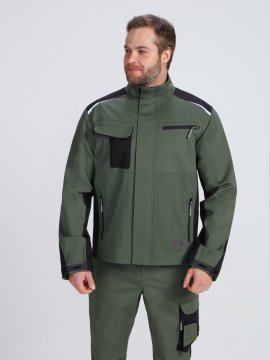 Куртка ProfLineLeader (тк.Хлопок/Спандекс,260), хаки/черный