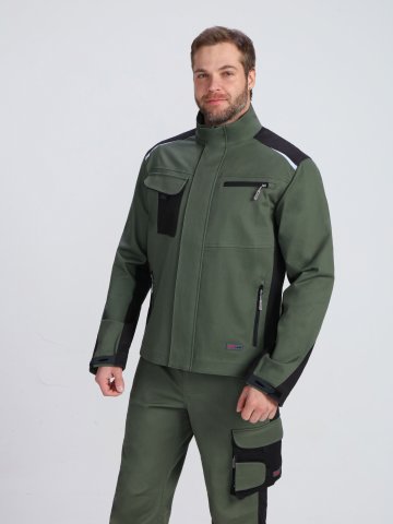 Куртка ProfLineLeader (тк.Хлопок/Спандекс,260), хаки/черный