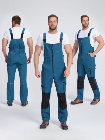 Полукомбинезон ProfLineSpecialist (тк.РипСтоп,240), циан/черный