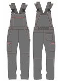 Полукомбинезон женский ProfLineSpecialist (тк.Смесовая,240), серый/розовый
