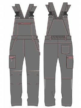 Полукомбинезон женский ProfLineSpecialist (тк.Смесовая,240), серый/розовый