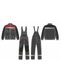Костюм ProfLineBase-2 (тк.Твил,210) п/к, т.серый/черный/красный
