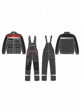 Костюм ProfLineBase-2 (тк.Твил,210) п/к, т.серый/черный/красный
